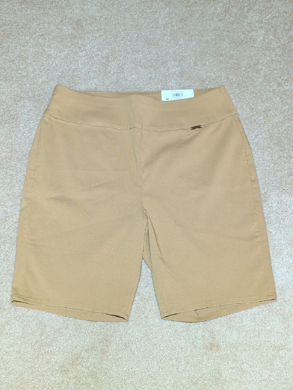 INC International Concepts Women’s Stretch Pull-On Shorts in Tan